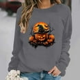 thumbnail image 1 of Jsaierl Halloween Sweatshirts for Women Spooky Pumpkin Ghost Graphic Sweatshirt Trendy Crewneck T-shirt Long Sleeve Holiday Pullover Tops Halloween Gifts, 1 of 6