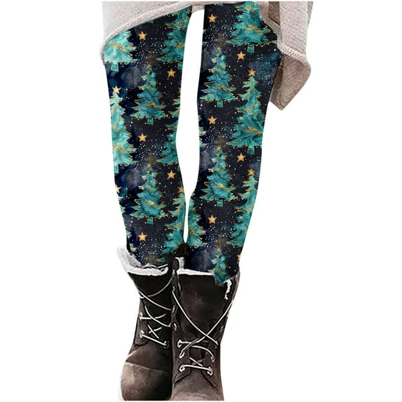 Jsaierl High Waisted Leggings for Women Christmas Funny Yoga Pants Tummy Control Stretch Leggings