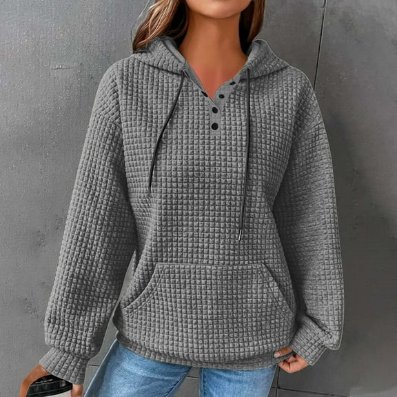 Jsaierl Hoodies for Women Oversized Solid Color Basic Hoodies Sweatshirts Holiday Pullover Trendy Long Sleeve Top Hoodie Womens Hoodies Under $10