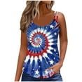 thumbnail image 1 of Jsaierl Independence Day Tops for Women Casual Elegant Short Sleeve Tank Top Patriotic Red White and Blue Graphic Camisole Soft Spaghetti Strap Blouses Vest, 1 of 7