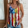 thumbnail image 1 of Jsaierl Independence Day Tops for Women Casual Elegant Sleeveless Tank Top Patriotic Red White and Blue Graphic Camisole Soft Spaghetti Strap Blouses Vest, 1 of 6