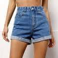 thumbnail image 1 of Jsaierl Jean Shorts Womens High Rise Summer Wide Leg Denim Shorts Ripped Curvy Bermuda Jean Shorts Pants 2025 S, 1 of 8