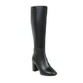 thumbnail image 1 of Jsaierl Knee High Boots for Women Gogo Boots 70s Boots,Leather Pointed Toe Chunky Knee High Platform Dress Boots, Fashion Long Chunky Tall Gogo Boots for Fall, 1 of 5