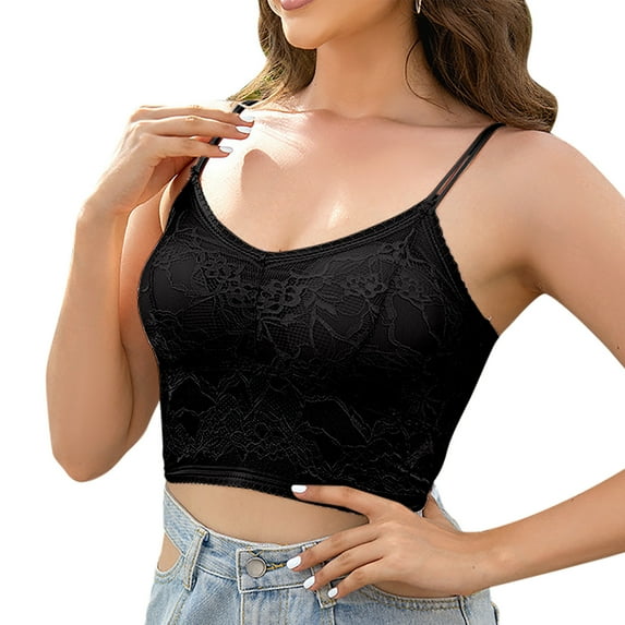 Jsaierl Lace Bras for Women Plus Size Lift T-shirt Bras Cotton Padded Bralettes Shapewear Everyday Full Figure Bras