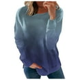thumbnail image 1 of Jsaierl Crewneck Sweatshirts Women Loose Fit Casual Gradient Print Sweatshirt Top Long Sleeve Lightweight Fall Clothes Sweatshirts, 1 of 5