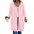 thumbnail image 1 of Jsaierl Long Hoodies for Women Zip Up Double Zipper Fleece Jacket Tunic Sweatshirts Fall Winter Fashion Clothes, 1 of 8
