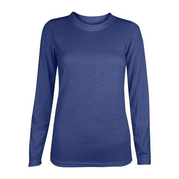 Jsaierl Long Sleeve Shirts for Women Crewneck Basic Casual Tops Ladies Solid Color Tee Shirts Soft Stretch Womens T Shirts