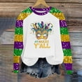 thumbnail image 1 of Jsaierl Mardi Gras Shirts for Women Funny Carnival Themed Mask Graphic Tees Soft Long Sleeve T Shirts Blouses Dressy Casual Round Neck Gifts Tops, 1 of 6