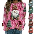 thumbnail image 1 of Jsaierl Merry Christmas Sweatshirts Womens Plus Size Xmas Print Sweatshirt Trendy Pullover Sweater Tops Crewneck Tunic Long Sleeve Shirts Christmas Gifts, 1 of 5