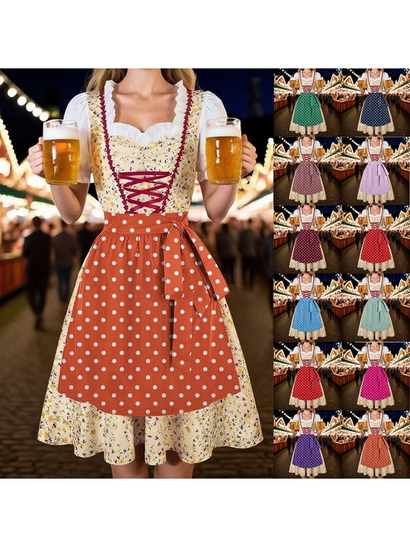 Oktoberfest Dress Women Retro Medieval Elegant Goth Plus Size Dresses Cosplay Costumes Princess 1800s Ball Gown Halloween Costumes