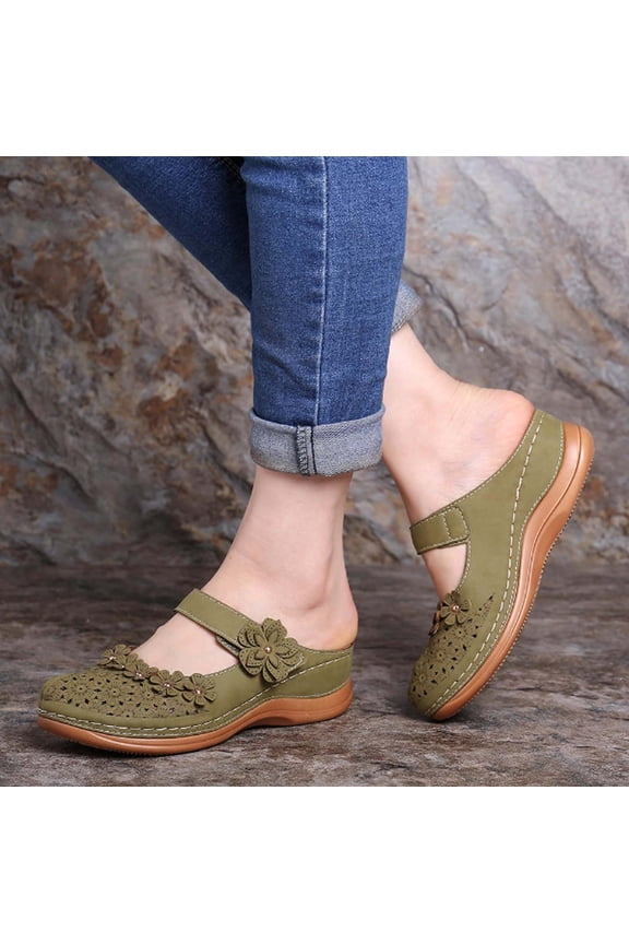 Orthopedic Sandals for Women Casual Summer Close Toe Sandals Comfortable Arch Support Sandals Walking Beach Sandal Size 6