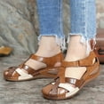 thumbnail image 1 of Jsaierl Orthopedic Sandals for Women Dressy Summer Close Toe Sandals Comfy Hollow Out Sandals Boho Breathable Sandal Size 7, 1 of 6