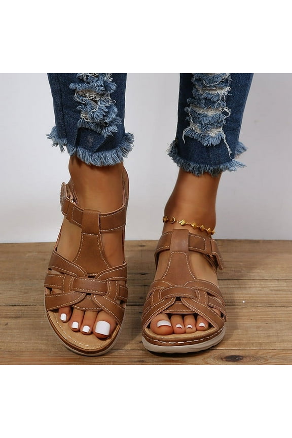 Orthopedic Sandals for Women Dressy Summer Open Toe Sandals Comfortable Arch Support Sandals Walking Beach Sandal Size 5.5