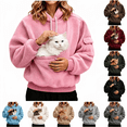 thumbnail image 1 of Jsaierl Pet Carrier Hoodie for Women with Pouch Fleece Warm Dog Cat Going Out Pullover Sweatshirts, 1 of 10