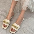 thumbnail image 1 of Jsaierl Platform Sandals for Women Casual Summer Square Toe Sandals Comfy Slip On Sandals Bohemian Wedding Sandal Size 4.5, 1 of 4