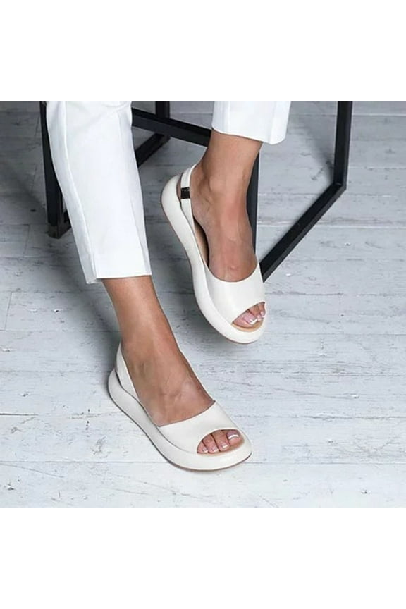 Platform Sandals for Women Dressy Summer Open Toe Sandals Comfy Wide Width Sandals Walking Breathable Sandal Size 6