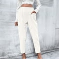thumbnail image 1 of Jsaierl Plus Size Pants for Women Summer High Waist Pant with Pockets Dressy Casual Drawstring Trousers Lightweight Beach Pants, 1 of 9