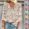 thumbnail image 1 of Jsaierl Short Sleeve Tops for Women Summer Holiday Shirts V Neck Workout Tunic Blouses Trendy Print T Shirts Top S-2XL, 1 of 6