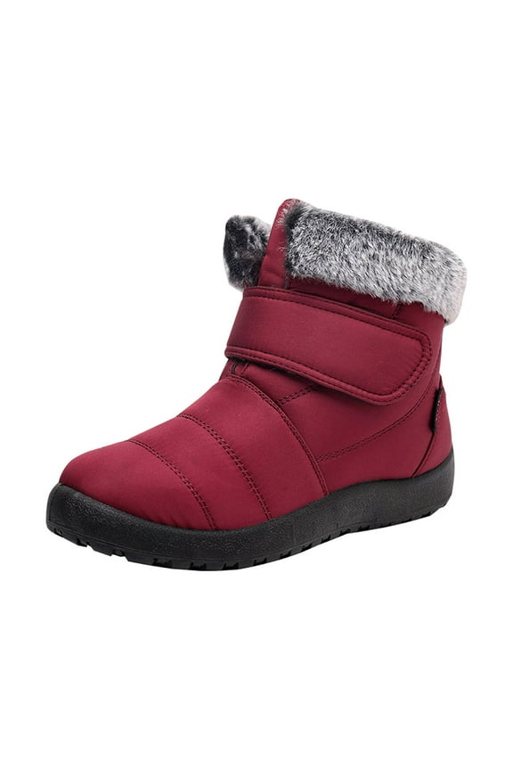 Snow Boots for Women Winter Boot with Comfortable Warm Faux Fur Lined Ankle Booties Outdoor Slip On Waterproof Short Boots