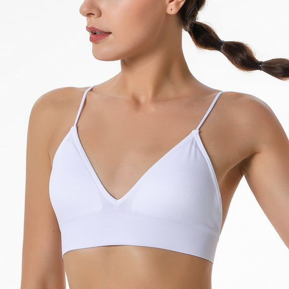 Jsaierl Sports Bras for Women Wireless Push Up Underwire Bra Seamless Comfy Bralettes Flexed Fit Yoga Workout Bras