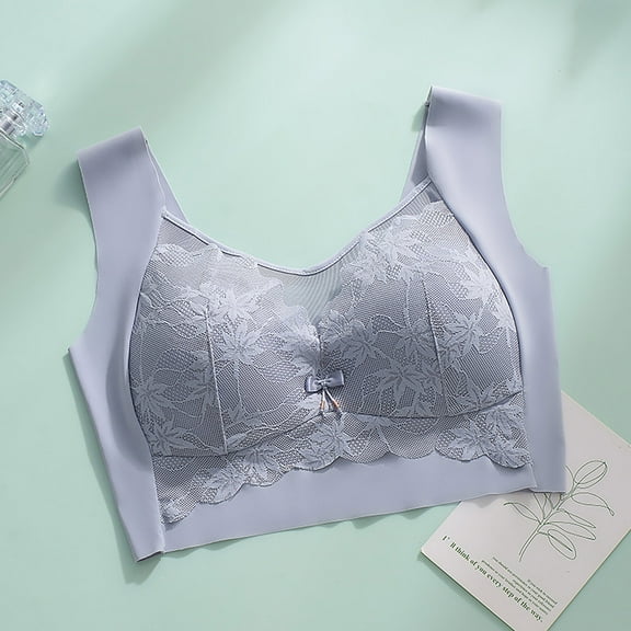 Jsaierl Sports Bras for Women Wireless Yoga Gym T-shirt Bras Lace Cotton Comfortable Bralettes Running High Support Sports Bras