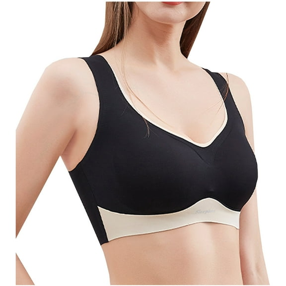 Jsaierl Sports Bras for Women Wireless Yoga Training T-shirt Bra Cotton Full Coverage Bralettes Soft Lift Sports Bras