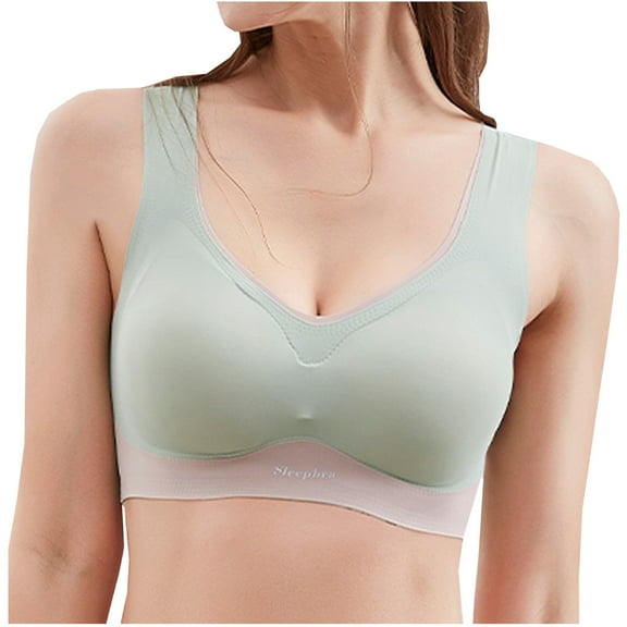 Jsaierl Sports Bras for Women Wireless Yoga Training T-shirt Bra Cotton Full Coverage Bralettes Soft Lift Sports Bras