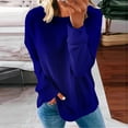 thumbnail image 1 of Jsaierl Sweatshirt for Women Plus Size Solid Color Print Sweatshirts Round Neck Holiday Sweater Tops Workout Long Sleeve Blouses Winter Saving, 1 of 5