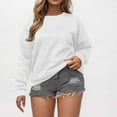 thumbnail image 1 of jsaierl Sweatshirt for Women Plus Size Solid Color Sweatshirts Crewneck Holiday Pullover Tops 2024 Long Sleeve Shirts, 1 of 6