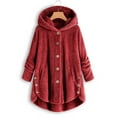 thumbnail image 1 of Jsaierl Thick Winter Coats for Women Causal Cute Sherpa Coats Fuzzy Fleece Warm Coats Button Down Long Sleeve Hooded Coat, 1 of 8