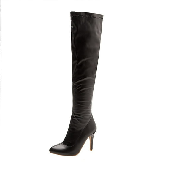 Jsaierl Thigh High Boots for Womens Over The Knee Heels Long Sexy Pointed Toe Boots Stretch Long Fall Y2K Gogo Boots Fashion Comfy Sexy Stiletto High Heel Boots