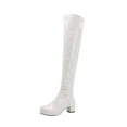 thumbnail image 1 of Jsaierl Thigh High Boots for Womens Over The Knee Patform Chunky Heel Stretch Long Fall Y2K Gogo Boots Fashion Square Toe Boots Low Block Heel Booties, 1 of 4
