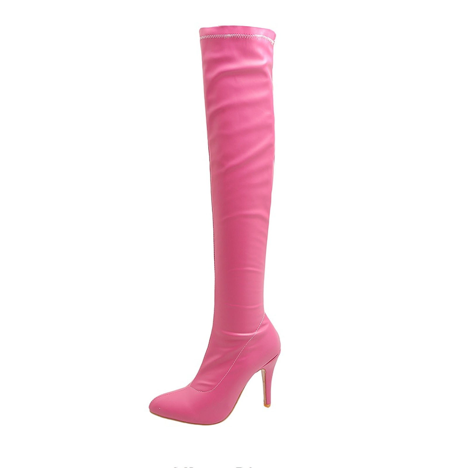 LISHAN Women's Over The Knee Boots With Platform Stiletto Heel & Back Lace-Up, Sexy High Heel Boots