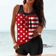 thumbnail image 1 of Jsaierl Two Piece Tankini Swimsuits Women Tummy Control Summer Vacation Print Push Up Swimwear Flowy Tankini Tops with Swim Shorts Tankini Bathing Suits S-2XL, 1 of 6