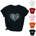 thumbnail image 1 of Jsaierl Valentine's Day Shirts Womens Plus Size Love Heart Graphic Tees Soft Short Sleeve Blouse Round Neck Dressy Casual T-shirt Tops Womens Fashion, 1 of 4