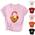 thumbnail image 1 of Jsaierl Valentine's Day Shirts Womens Plus Size Love Heart Graphic Tees Trendy Short Sleeve Blouse Crewneck Dressy Casual T-shirt Tops Womens Spring Fashion, 1 of 4