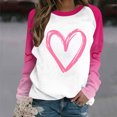 thumbnail image 1 of Jsaierl Valentine's Day Shirts Womens Sweet Love Heart Graphic Tees Cotton Long Sleeve Blouse Crewneck Dressy Casual T-shirt Tops Spring Clothes for Women, 1 of 4