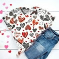 thumbnail image 1 of Jsaierl Valentine's Day Shirts for Women Cute Love Heart Print Tees Work Short Sleeve Blouse Crewneck Dressy Casual T-shirt Tops Womens Fashion, 1 of 5
