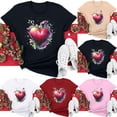 thumbnail image 1 of Jsaierl Valentines Day Shirts Womens Plus Size Love Heart Graphic Tees Soft Short Sleeve Blouse Crewneck Dressy Casual T-shirt Tops Valentines Day Gifts, 1 of 6