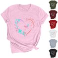 thumbnail image 1 of Jsaierl Valentines Day Shirts Womens Plus Size Love Heart Graphic Tees Work Short Sleeve Blouse Round Neck Holiday T-shirt Tops Valentines Day Gifts, 1 of 3
