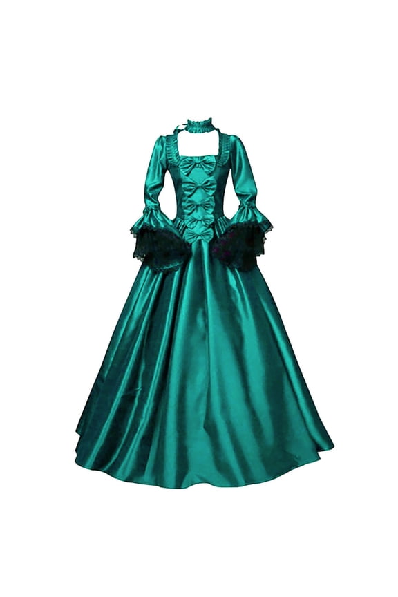 Vintage Dresses for Women Plus Size Ball Gowns Flare Sleeve Dresses A-Line Swing Maxi Dresses Square Neck Empire Waist Cocktail Party Dresses