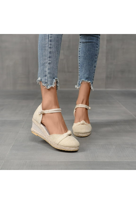 Wedge Sandals for Women Dressy Summer Close Toe Sandals Comfortable Hollow Out Sandals Trendy Wedding Sandal Size 7