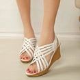 thumbnail image 1 of Jsaierl Wedge Sandals for Women Dressy Summer, Matsuke Heel Thick Sole Slope Heel Shoes Summer Breathable Casual Beach Sandals Size 8.5, 1 of 5