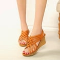 thumbnail image 1 of Jsaierl Wedge Sandals for Women Dressy Summer, Matsuke Heel Thick Sole Slope Heel Shoes Summer Breathable Casual Beach Sandals Size 8.5, 1 of 6