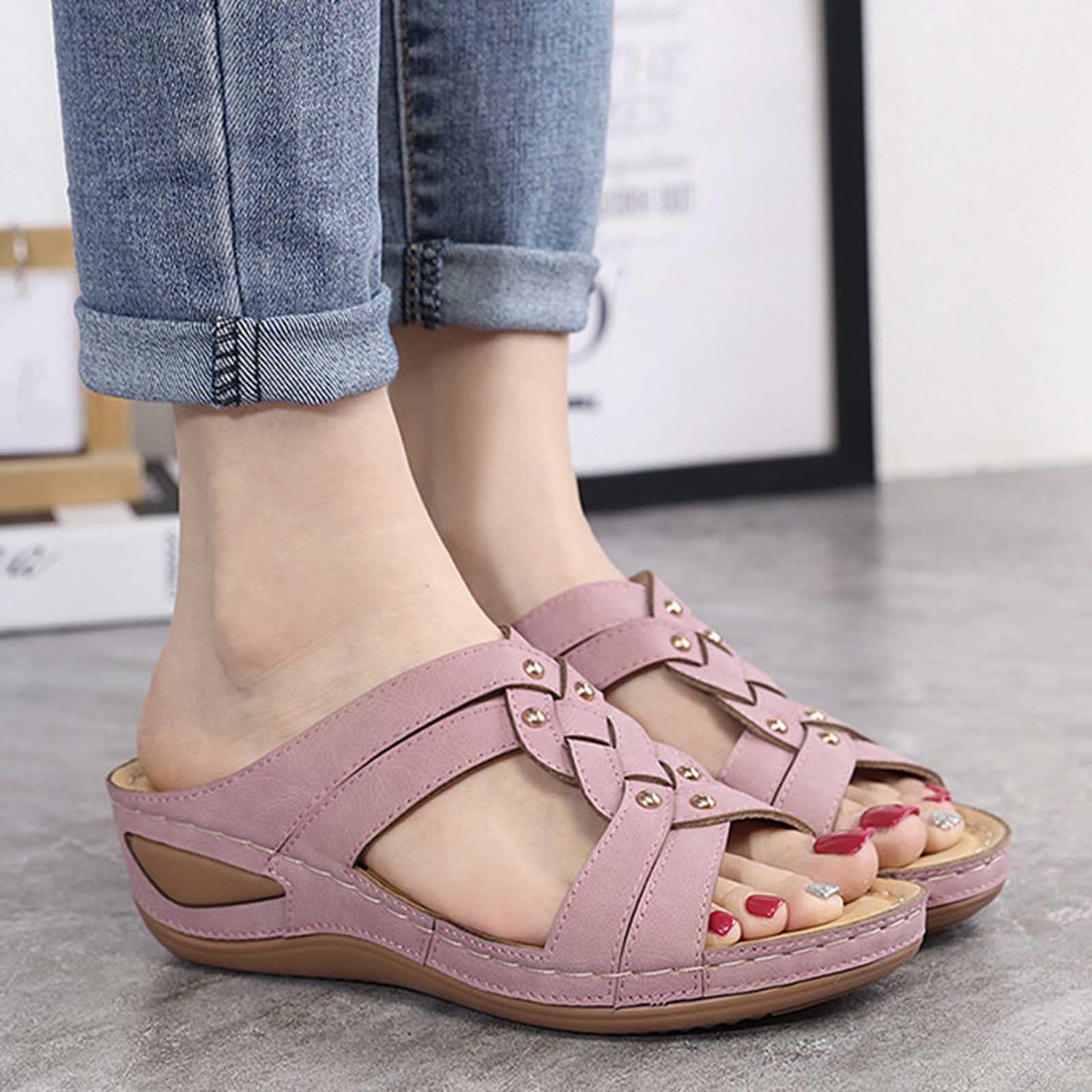 Jsaierl Wedge Sandals for Women Dressy Summer, Sandals Arch Support