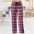 thumbnail image 1 of Jsaierl Women Lounge Pants Comfy Pajama Bottom with Pockets Stretch Plaid Sleepwear Drawstring Pj Bottoms Pants, 1 of 5