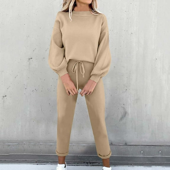 Jsaierl Women's 2 Piece Outfits Long Sleeve Pullover Sweatshirt Jogger Pants Sweatsuit Lounge Sets Fall Outfits for Women 2024