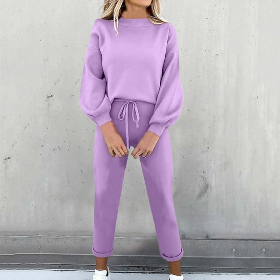 Jsaierl Women's 2 Piece Outfits Long Sleeve Pullover Sweatshirt Jogger Pants Sweatsuit Lounge Sets Fall Outfits for Women 2024