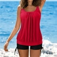 thumbnail image 1 of Jsaierl Women's 2 Piece Tankini Swimsuits Blouson Swim Tops Summer Print Swimwear Conservative Vacation Tankini Tops with Swim Shorts Tankini Bathing Suits Plus Size, 1 of 6