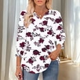 thumbnail image 1 of Jsaierl Women's 3/4 Length Sleeve Tops Plus Size V Neck Shirts Dressy Graphic Petite Blouses Workout Dressy Tunic Top S-2XL, 1 of 6